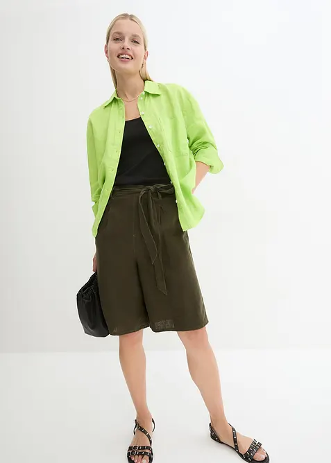 Lněn&eacute; bermudy, bonprix