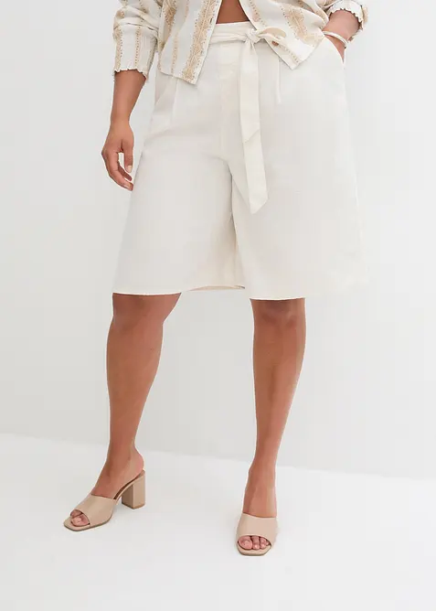 Lněn&eacute; bermudy, bonprix