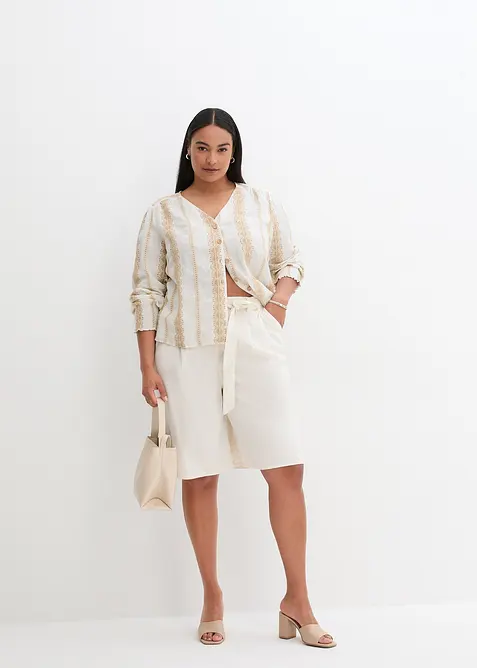 Lněn&eacute; bermudy, bonprix