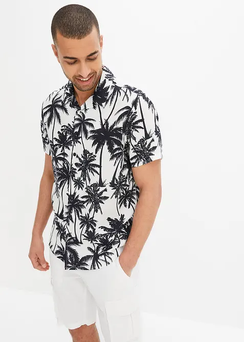 Košile s krátkým rukávem, Slim Fit, z viskózy, bonprix