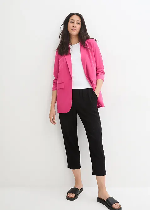 Žerzejov&eacute; kalhoty ze strukturovan&eacute;ho materi&aacute;lu, bonprix