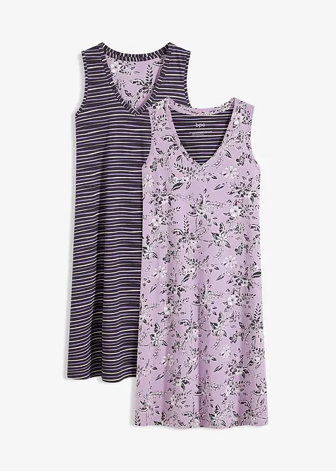 Krátká noční košile z čisté bavlny (2 ks v balení), bonprix