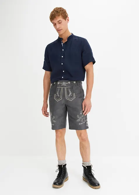 Košile s krátkým rukávem, z čistého lnu, bonprix