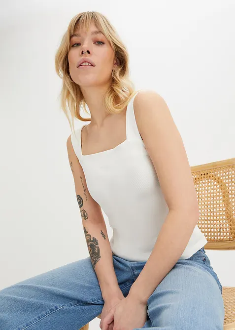 Žebrovan&yacute; top z organick&eacute; bavlny (2 ks v balen&iacute;), bonprix