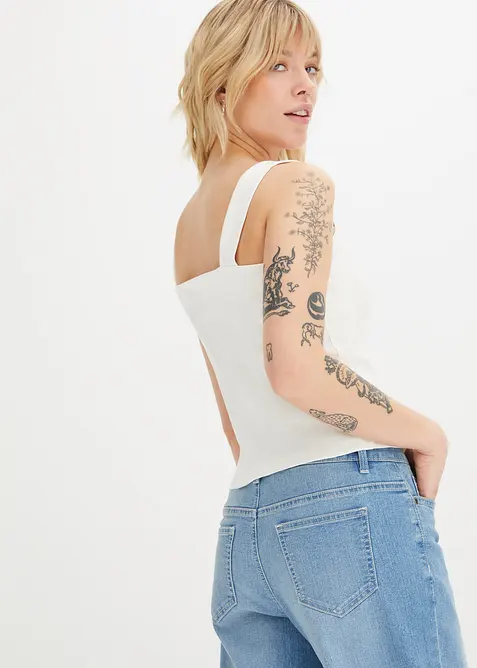 Žebrovan&yacute; top z organick&eacute; bavlny (2 ks v balen&iacute;), bonprix