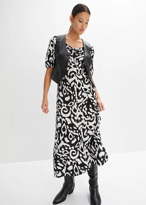 Šaty z žerzejového krepu, s dlouhým rozparkem, bonprix