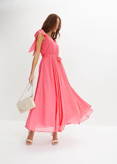 Šifonové šaty s ozdobnými mašličkami, bonprix