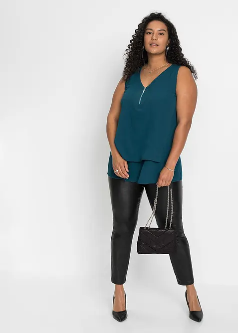 Top se zipem, z udržiteln&eacute; visk&oacute;zy, bonprix