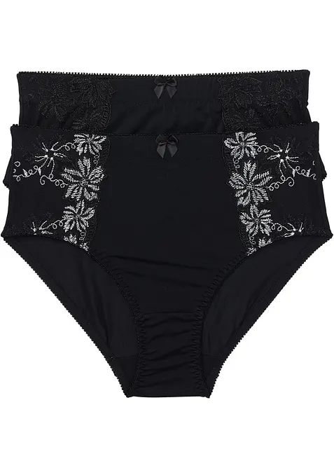 Tvarující kalhotky s výšivkou (2 ks v balení), bonprix