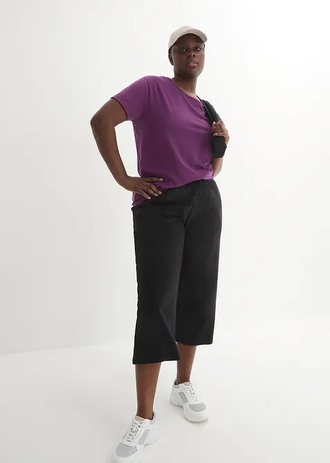 Sportovn&iacute; kalhoty z organick&eacute; bavlny, d&eacute;lka po l&yacute;tka, bonprix