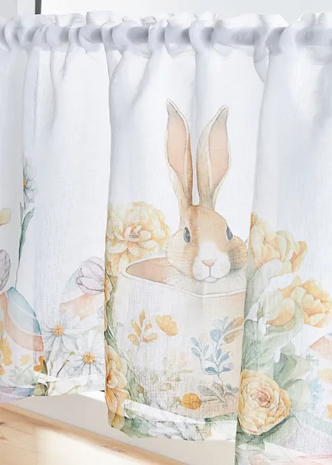 Vitr&aacute;žkov&aacute; z&aacute;clona s nati&scaron;těn&yacute;mi zaj&iacute;čky, bonprix