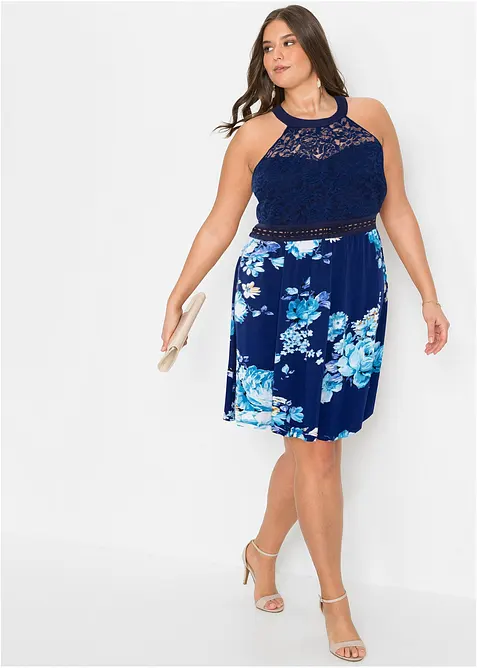 Žerzejové šaty s krajkou, bonprix