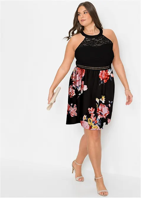 Žerzejové šaty s krajkou, bonprix