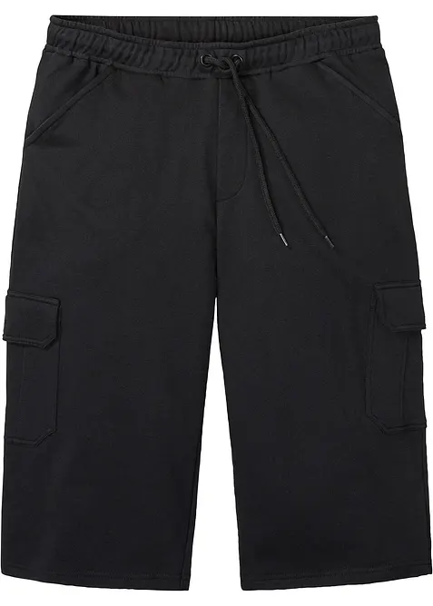 Dlouhé teplákové bermudy s cargo kapsami, z čisté bavlny, Regular Fit, bonprix