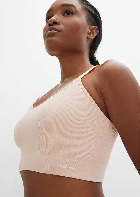 Beze&scaron;v&yacute; podprsenkov&yacute; top Feel Comfort, žebrovan&yacute;, bonprix