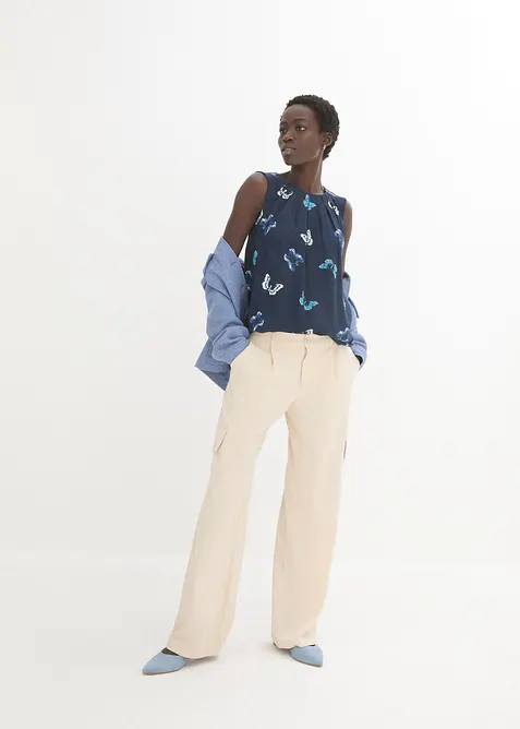 Halenkový top ze splývavé viskózy, bonprix