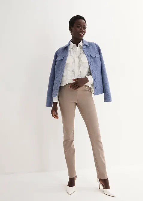 Strečov&eacute; kalhoty bez zap&iacute;n&aacute;n&iacute;, bonprix