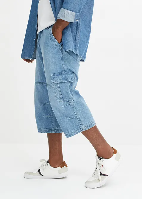 3/4 strečov&eacute; cargo dž&iacute;ny Regular Fit, Straight, bonprix