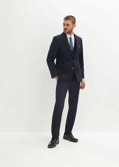 Oblek s vestou a kravatou (4dílná souprava), Slim Fit, bonprix