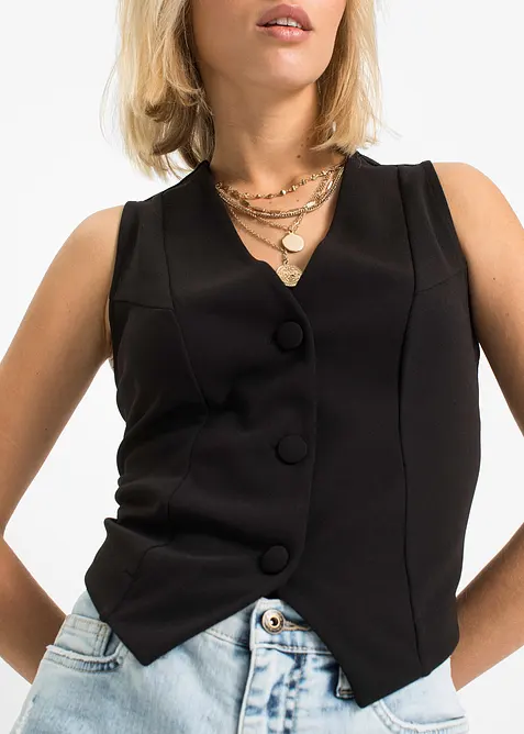 Kostýmková vesta z pevného interlockového materiálu, bonprix