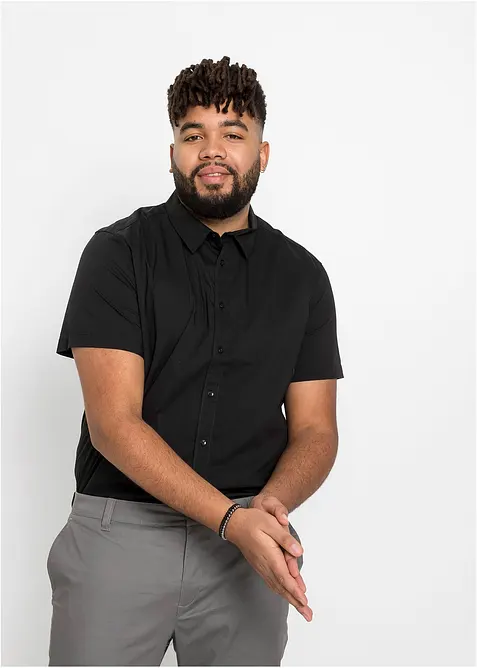 Strečov&aacute; ko&scaron;ile Slim Fit, kr&aacute;tk&yacute; ruk&aacute;v, bonprix