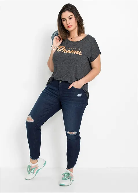 Dlouh&eacute; triko z visk&oacute;zov&eacute; směsi, bonprix