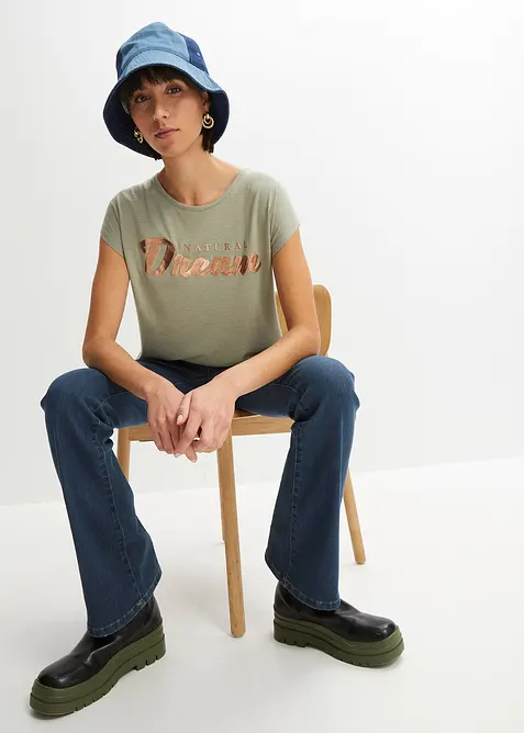 Dlouh&eacute; triko z visk&oacute;zov&eacute; směsi, bonprix