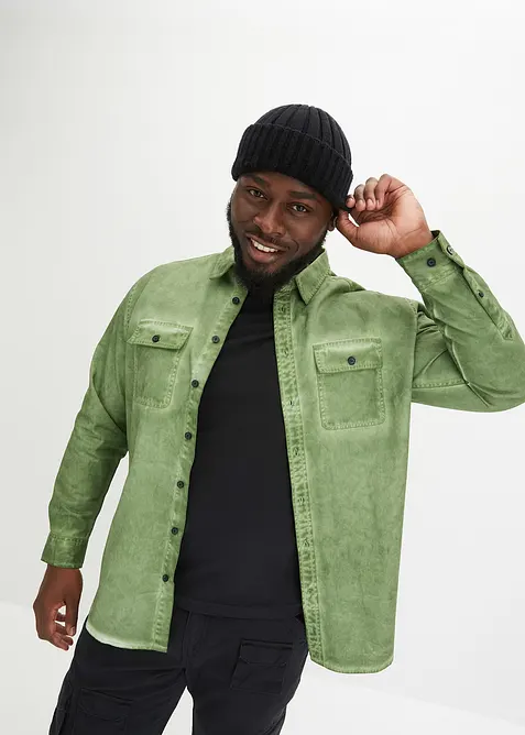 Košile s dlouhým rukávem a sepraným vzhledem, z čisté bavlny, bonprix