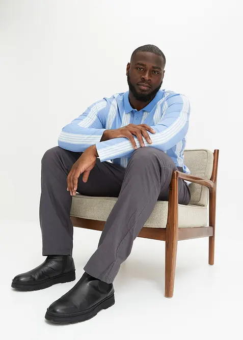 Kalhoty bez zapínání, Regular Fit s podílem lnu, Straight, bonprix