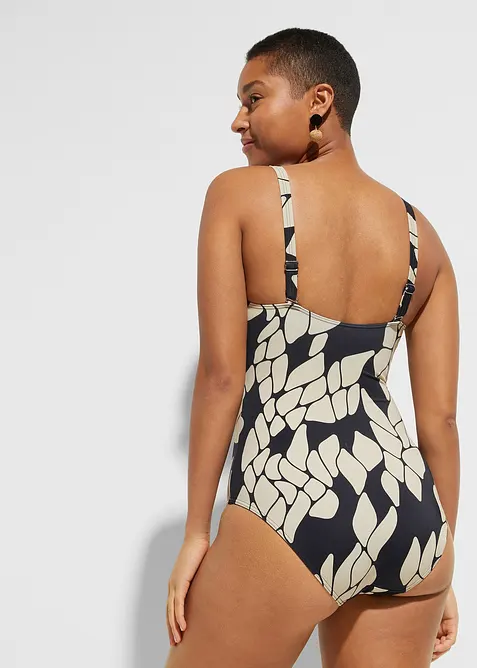 Stahovací jednodílné plavky, lehký tvarující efekt, s výstřihem do V, bonprix