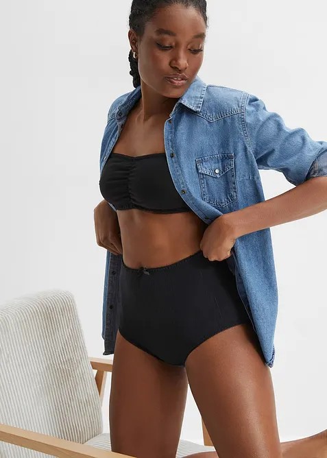 Vysok&eacute; kalhotky z lehk&eacute; bavlny (4 ks v balen&iacute;), bonprix