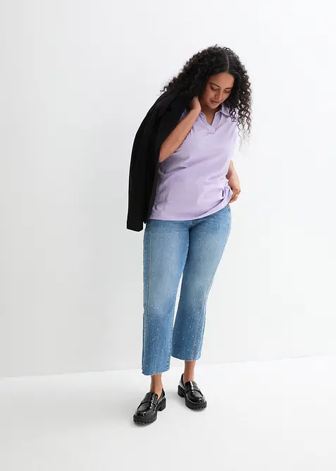 Triko s otevřen&yacute;m l&iacute;mečkem p&oacute;lo, bonprix