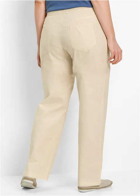 Lněné kalhoty s širokými nohavicemi, bonprix