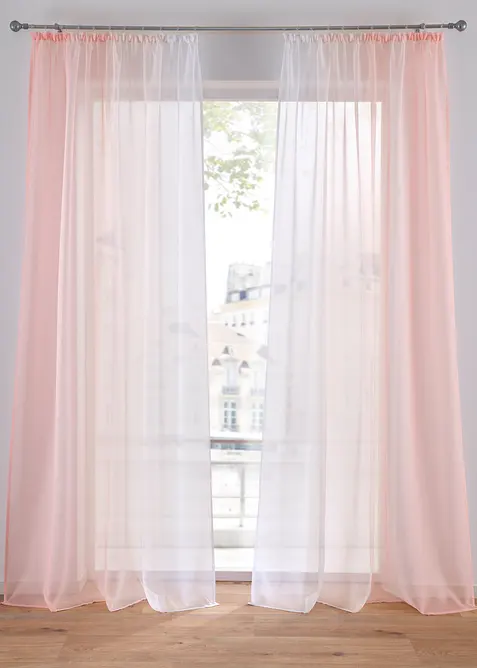 Z&aacute;clona s barevn&yacute;m přechodem (2 ks), s recyklovan&yacute;m polyesterem, bonprix