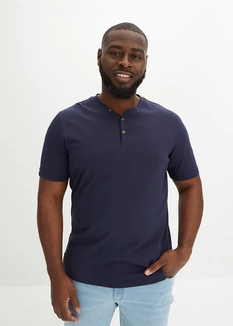 Henley tričko z čist&eacute; organick&eacute; bavlny (2 ks v balen&iacute;), bonprix