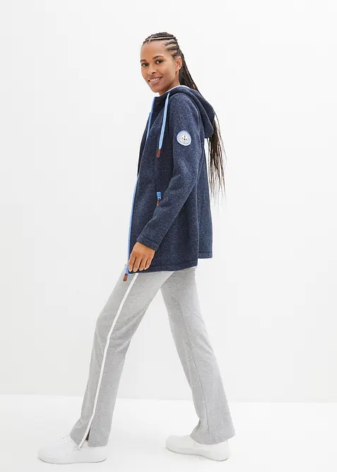 Pletená flísová bunda s kapucí, bonprix