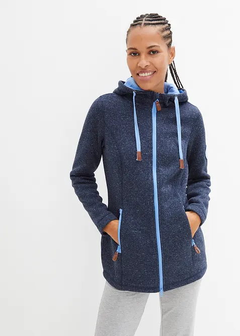 Pletená flísová bunda s kapucí, bonprix