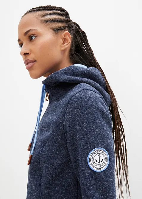 Pletená flísová bunda s kapucí, bonprix