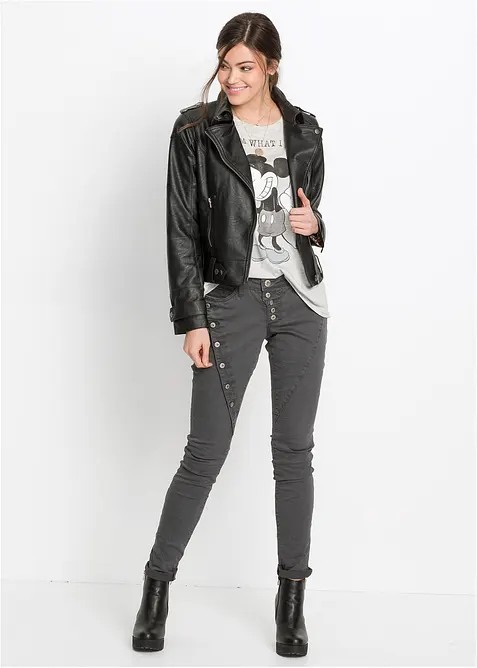 Keprové kalhoty z elastické bavlněné směsi, bonprix