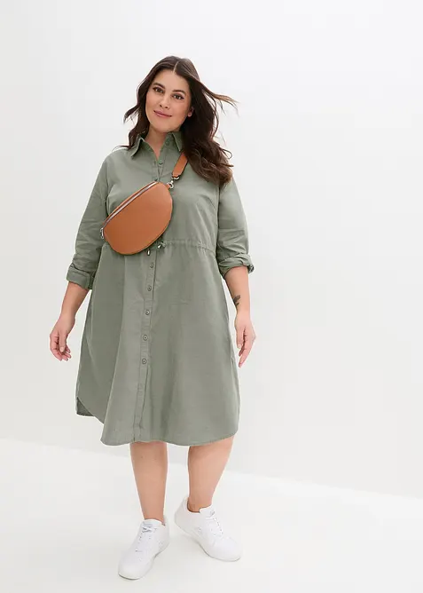 Košilové šaty ze směsi lnu a bavlny, bonprix