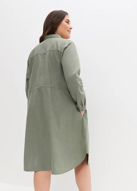 Košilové šaty ze směsi lnu a bavlny, bonprix