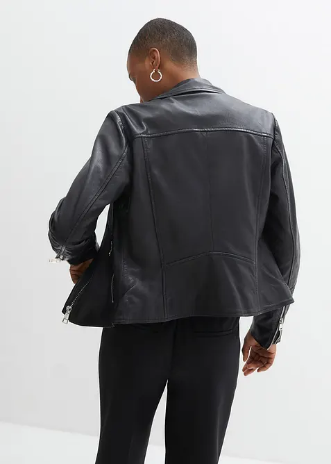 Motork&aacute;řsk&aacute; bunda z napa jehnětiny, bonprix