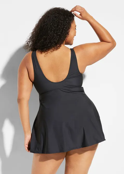 Stahovací koupací šaty, střední tvarující efekt, s výstřihem do V, bonprix