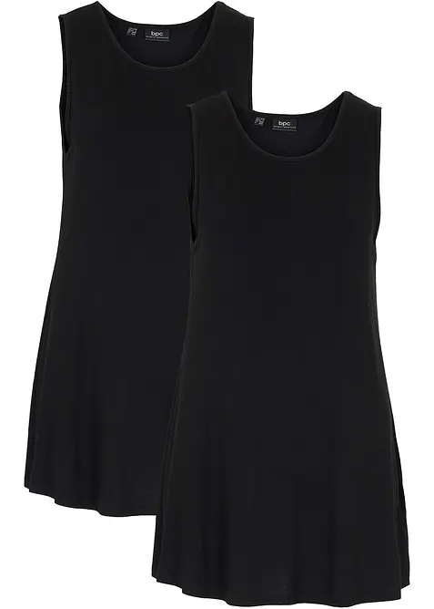 Viskózový dlouhý top (2 ks v balení), bonprix