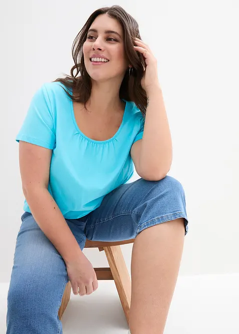 Triko s čisté bavlny, krátký rukáv, bonprix