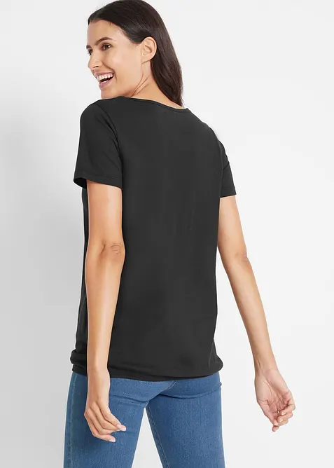 Triko s čisté bavlny, krátký rukáv, bonprix