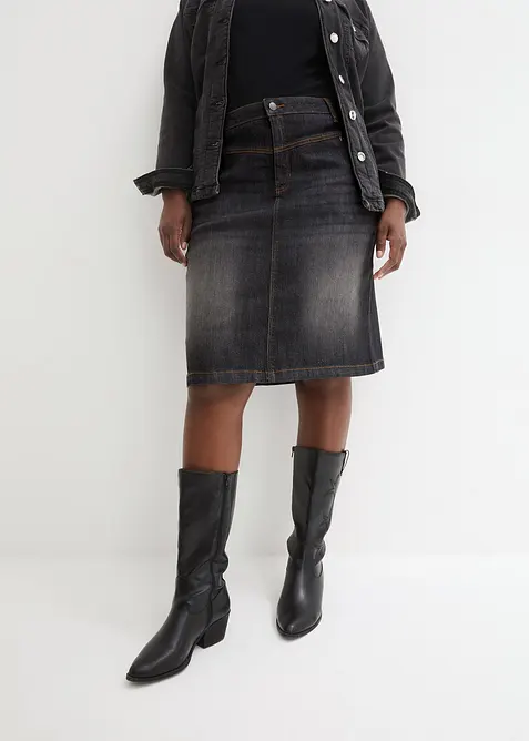 Strečová džínová sukně, bonprix