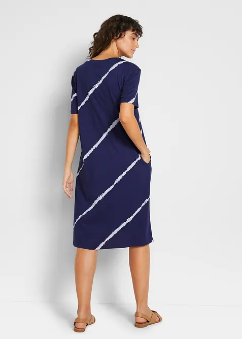 Šaty s kapsami, střih do linie A, z organické bavlny, délka po lýtka, bonprix