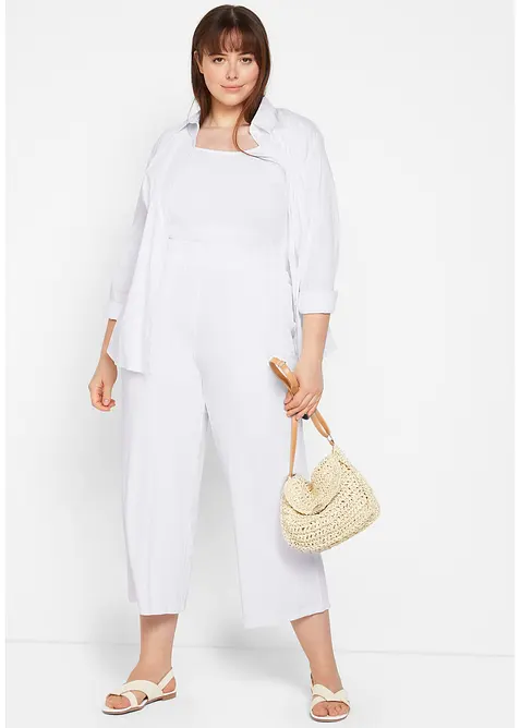 Žerzejov&eacute; kalhoty ze spl&yacute;vav&eacute; visk&oacute;zov&eacute; směsi, 7/8 d&eacute;lka, bonprix