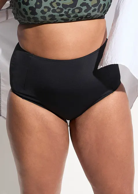 Bikinov&eacute; kalhotky s norm&aacute;lně vykrojen&yacute;mi nohavičkami, High Waist, bonprix